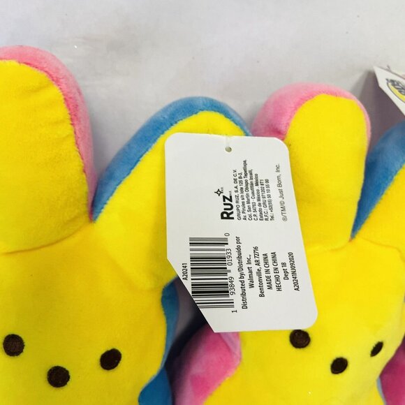 Peep Bunny Plush Stuffed Animal Peeps Rainbow 9 in- Pink Purple Blue (3 Pack) - Picture 8 of 8